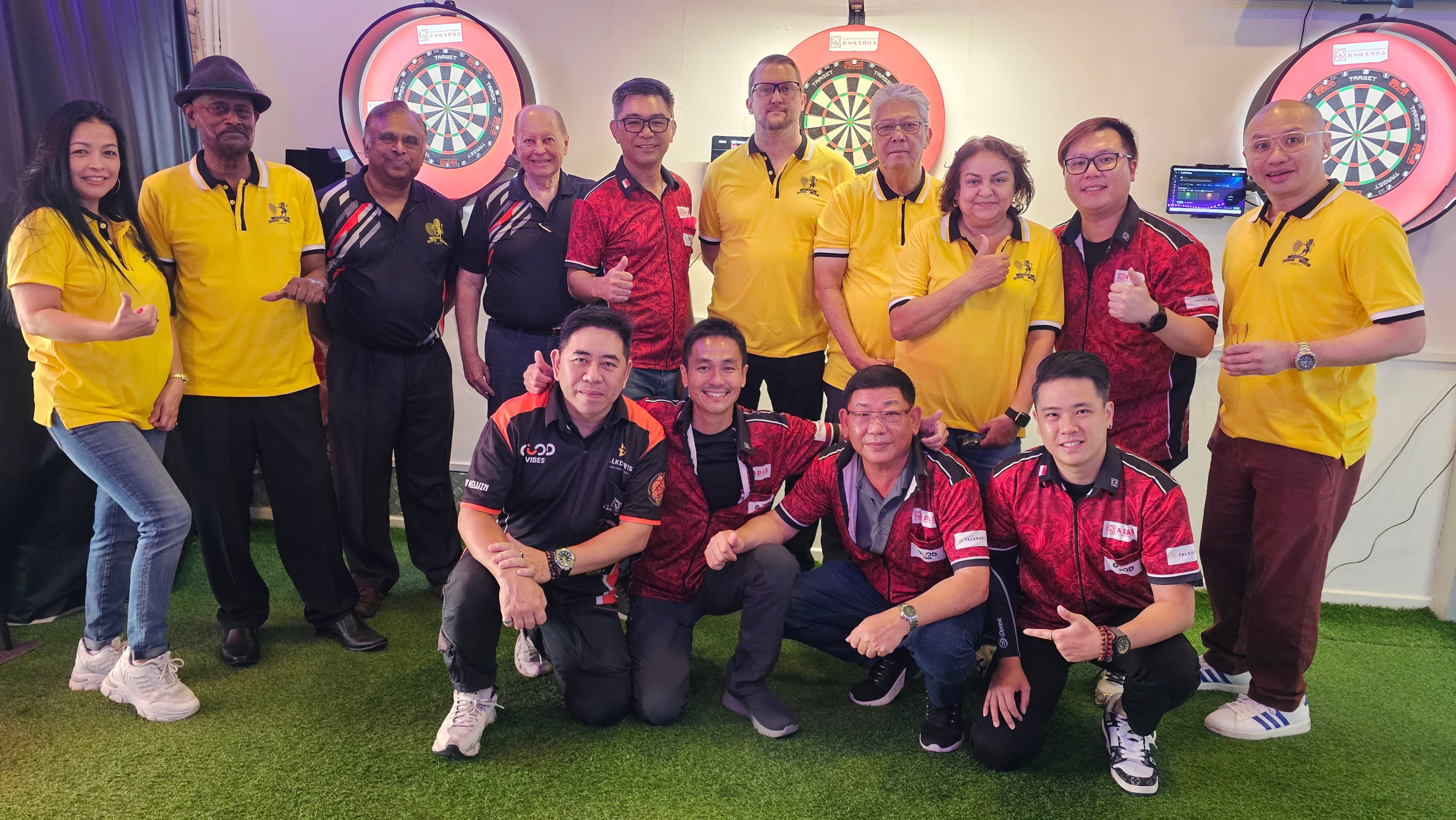 ADAS and Singapore Cricket Club players together after their match